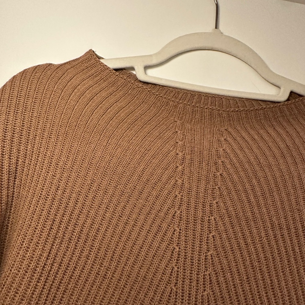 Camel Ribbed Knit Sweater - XS - Picture 2 of 6